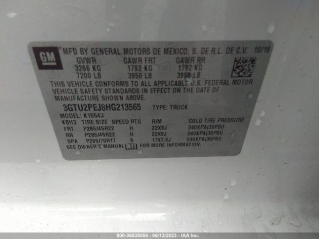 3GTU2PEJ8HG213565 GMC Sierra 1500 Denali