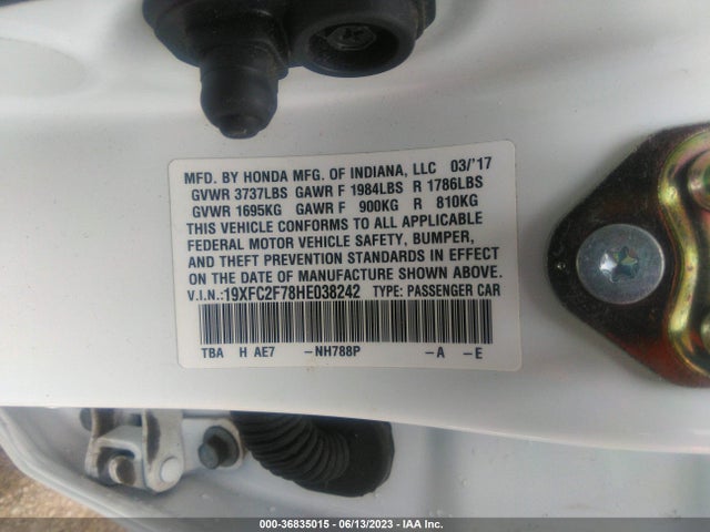 Honda Civic Sedan Ex 2017 19XFC2F78HE038242 Image 9