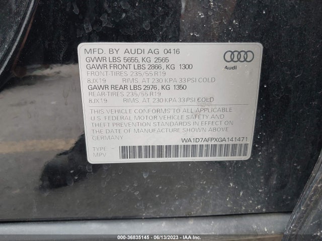 WA1D7AFPXGA141471 Audi Q5 Premium Plus