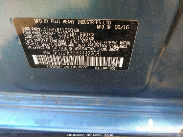 JF1GPAB68G8322081 Subaru Impreza Wagon 2.0i Premium