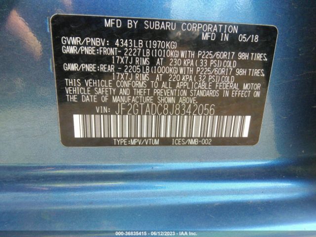 JF2GTADC8J8342056 Subaru Crosstrek Premium