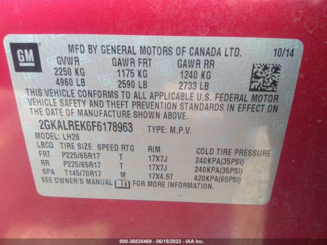 2GKALREK6F6178963 GMC Terrain Sle