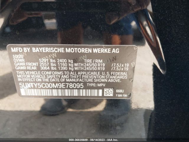 5UXTY5C00M9E78095 BMW X3 Xdrive30i