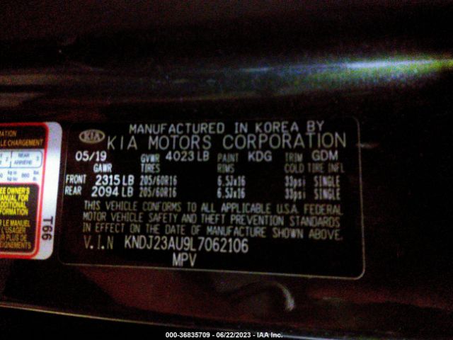 KNDJ23AU9L7062106 KIA SOUL S