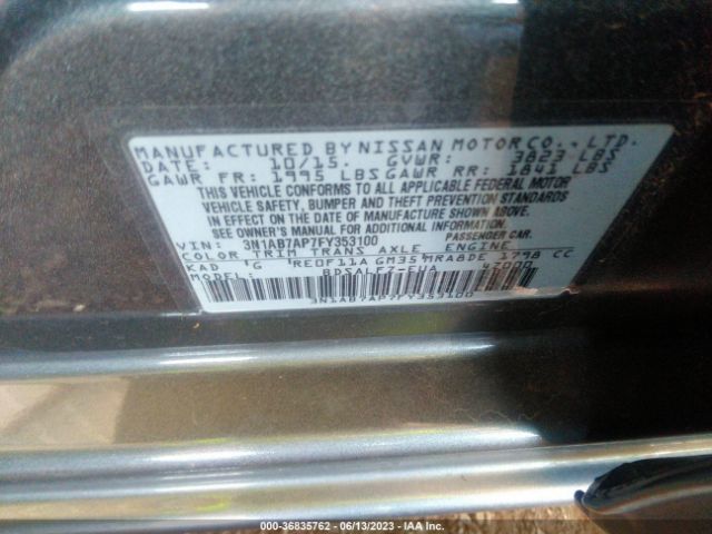 3N1AB7AP7FY353100 Nissan Sentra Fe+ S