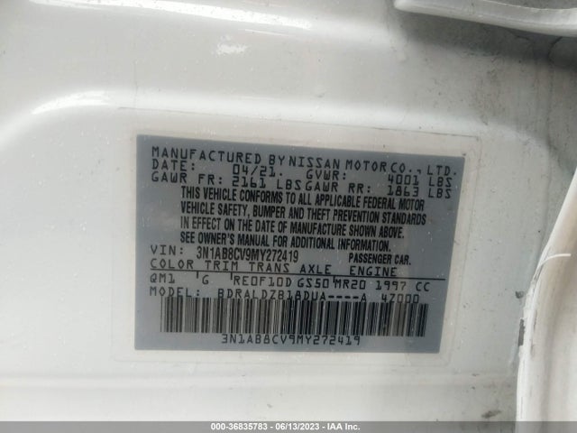 Nissan SENTRA SV 2021 3N1AB8CV9MY272419 Image 16