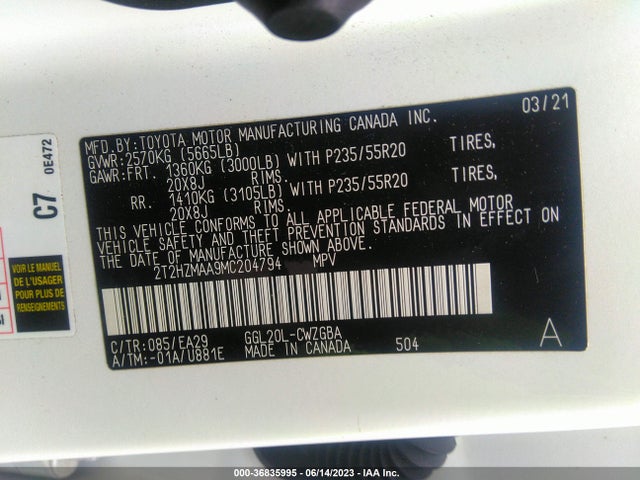 2T2HZMAA9MC204794 Lexus Rx Rx 350