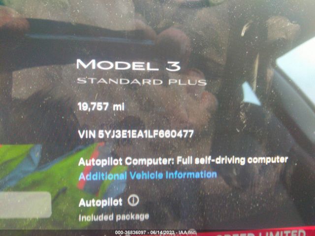 5YJ3E1EA1LF660477 Tesla Model 3 Standard Range