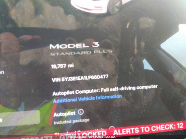 5YJ3E1EA1LF660477 Tesla Model 3 Standard Range