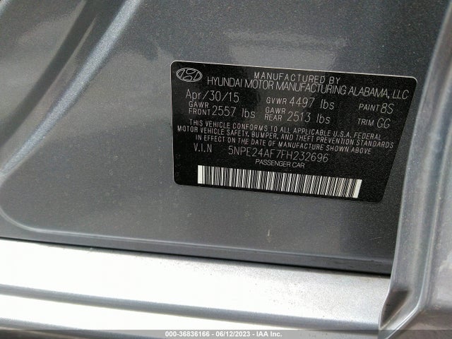 Hyundai Sonata 2.4l Se 2015 5NPE24AF7FH232696 Image 10