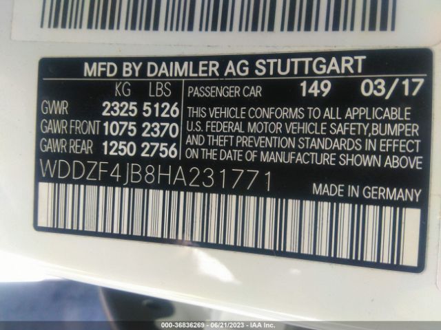 WDDZF4JB8HA231771 Mercedes-Benz E-class E 300