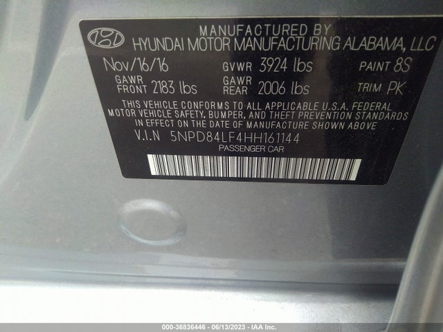 Hyundai ELANTRA SE 2017 5NPD84LF4HH161144 Image 15