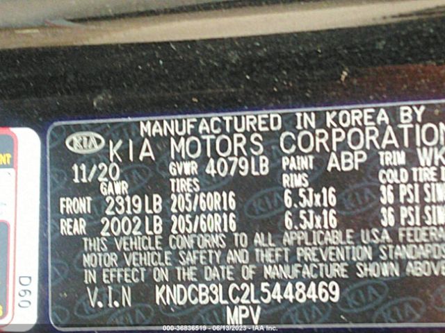 KNDCB3LC2L5448469 KIA NIRO LX