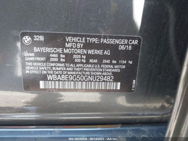 WBA8E9G50GNU29482 BMW 3 Series 328i