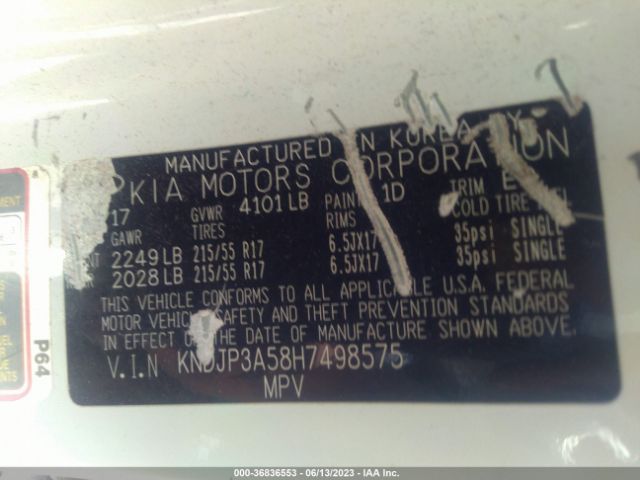 KNDJP3A58H7498575 KIA SOUL +