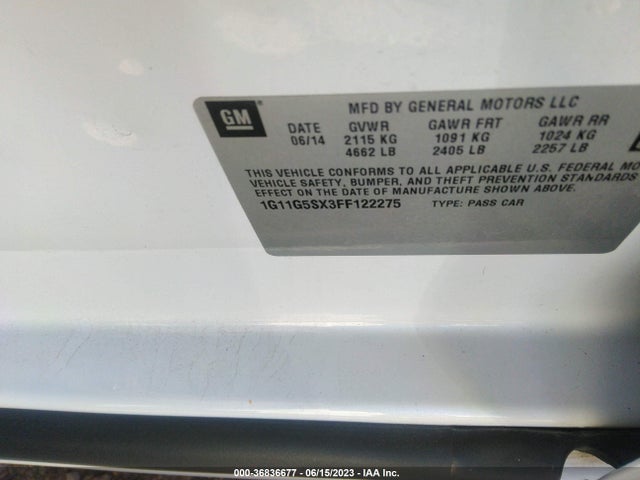 Chevrolet ltg 2015 1G11G5SX3FF122275 Image 24