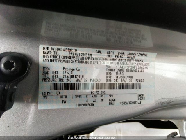 1FADP3F29FL256755 Ford FOCUS SE