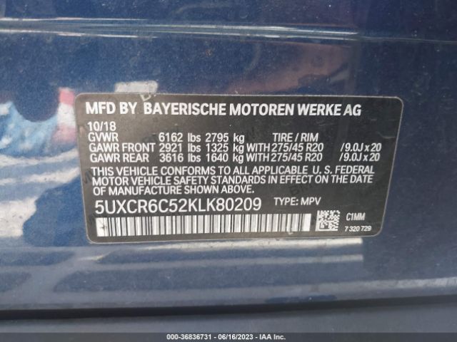 5UXCR6C52KLK80209 BMW X5 Xdrive40i