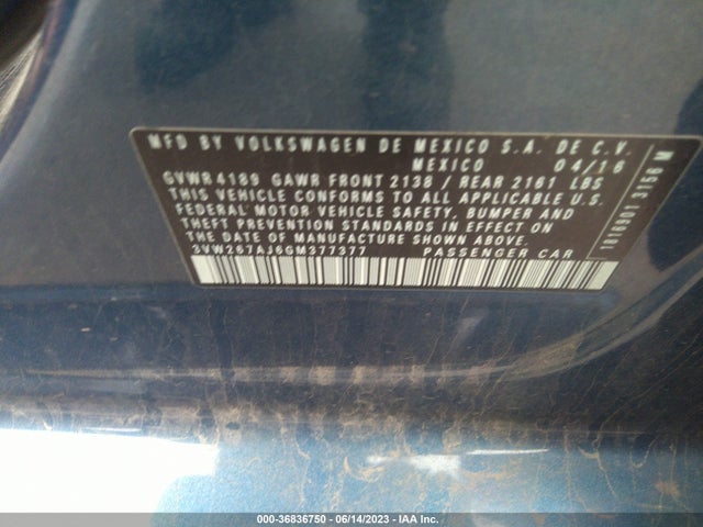 3VW267AJ6GM377377 Volkswagen Jetta Sedan 1.4t S W/technology