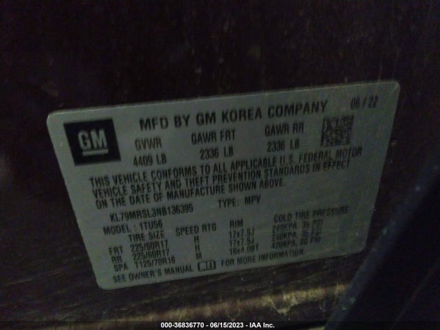 Chevrolet Trailblazer Lt 2022 KL79MRSL3NB136395 Image 9