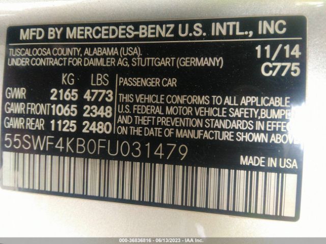 55SWF4KB0FU031479 Mercedes-Benz C-class C 300