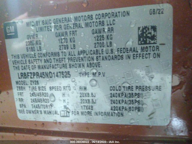LRBFZPR45ND147525 Buick Envision Essence