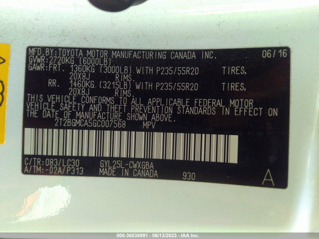 2T2BGMCA5GC007568 Lexus RX 450H
