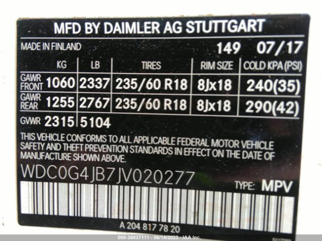WDC0G4JB7JV020277 Mercedes-Benz Glc Glc 300