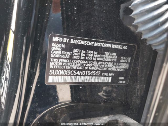 5UXWX9C54H0T04542 BMW X3 Xdrive28i
