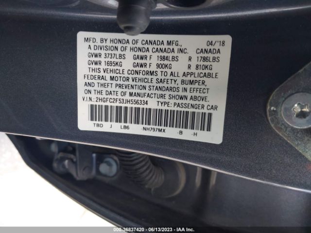 2HGFC2F53JH556334 Honda Civic Sedan Lx
