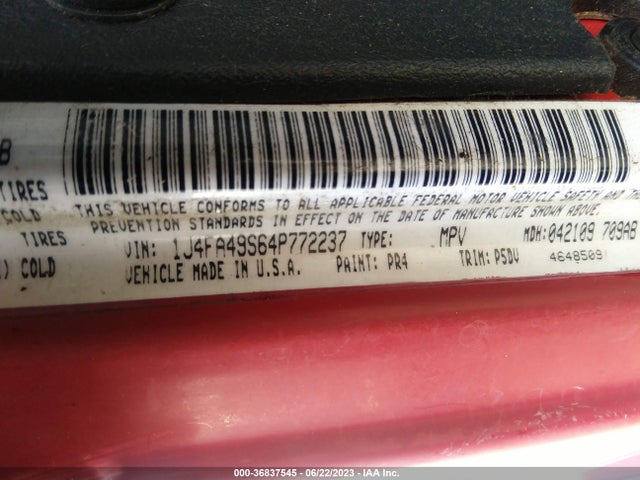 Aukcja sprzedaży 2004 Jeep Wrangler Sport, vin: 1J4FA49S64P772237, numer aukcji: 36837545