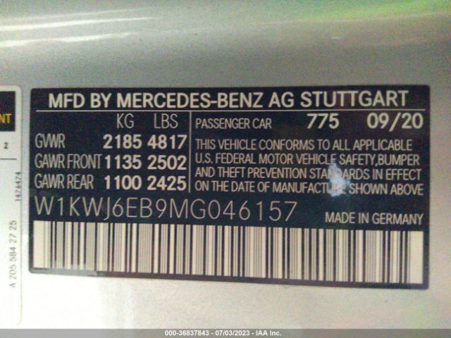 W1KWJ6EB9MG046157 Mercedes-Benz C-class Amg C 43