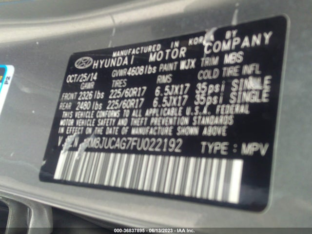 Hyundai TUCSON SE 2015 KM8JUCAG7FU022192 Image 14