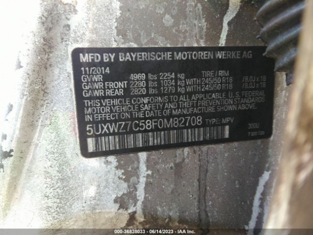5UXWZ7C58F0M82708 BMW X3 Sdrive28i