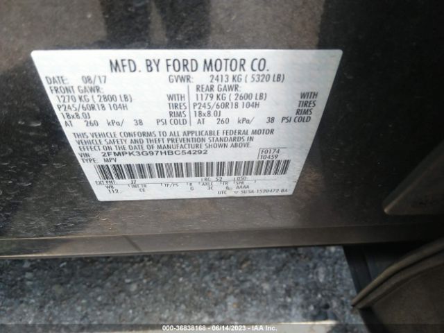 2FMPK3G97HBC54292 Ford EDGE SE