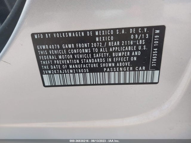 3VW2K7AJ5EM218035 Volkswagen Jetta Sedan S