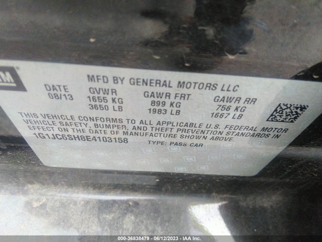 Chevrolet SONIC LT 2014 1G1JC6SH8E4103158 Image 15