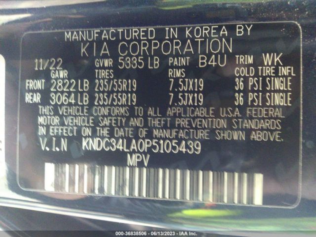 KNDC34LA0P5105439 KIA Ev6 Wind