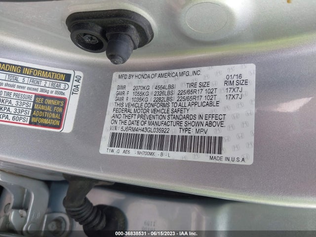 Honda CR-V SE 2016 5J6RM4H43GL035922 Image 9