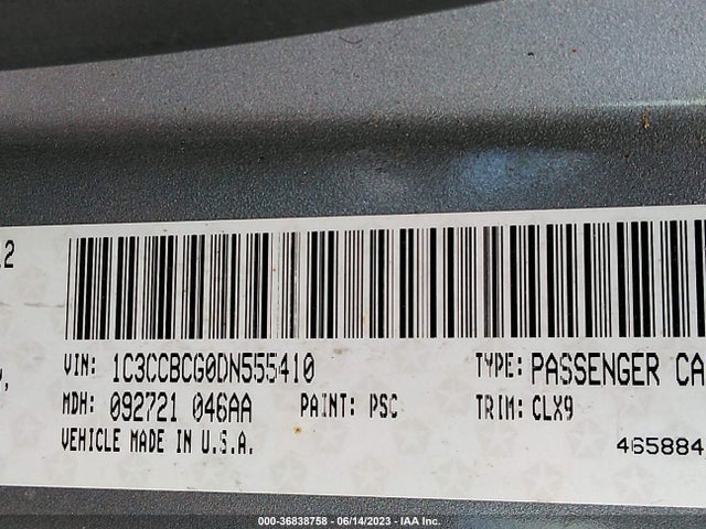 2013 CHRYSLER 200 LIMITED VIN: 1C3CCBCG0DN555410