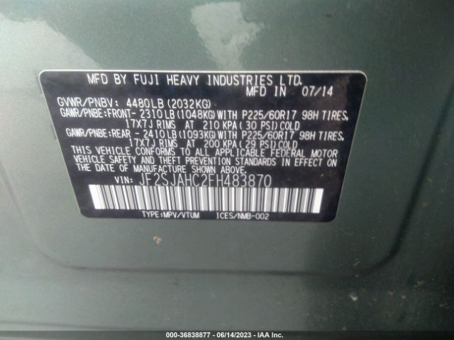 JF2SJAHC2FH483870 Subaru Forester 2.5i Limited