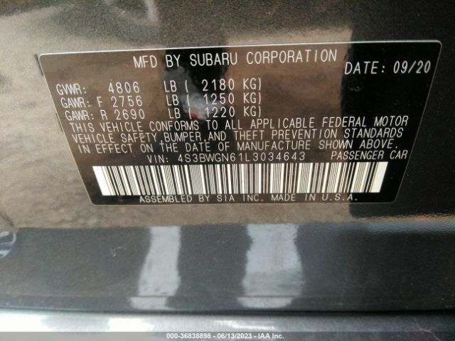 4S3BWGN61L3034643 Subaru Legacy Limited Xt