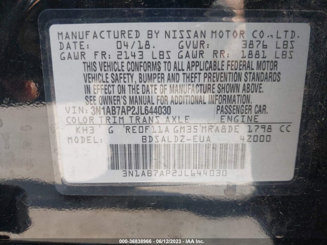 Nissan SENTRA S 2018 3N1AB7AP2JL644030 Image 21
