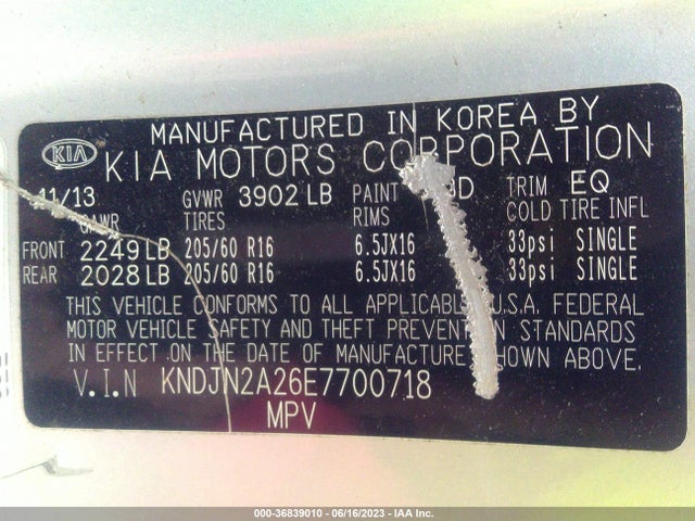KIA Soul Base 2014 KNDJN2A26E7700718 Image 9