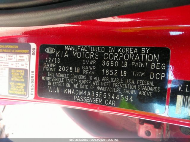 KNADM4A39E6344594 KIA RIO LX