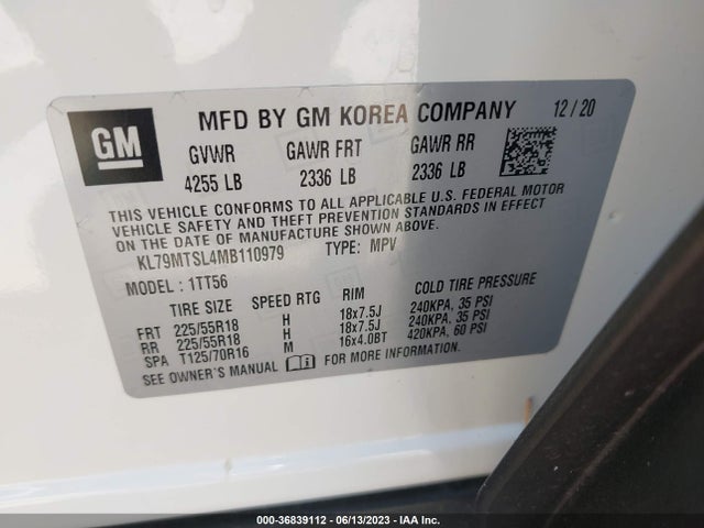 Chevrolet Trailblazer Rs 2021 KL79MTSL4MB110979 Image 9