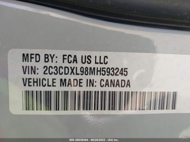 2C3CDXL98MH593245 Dodge Charger Srt Hellcat Widebody
