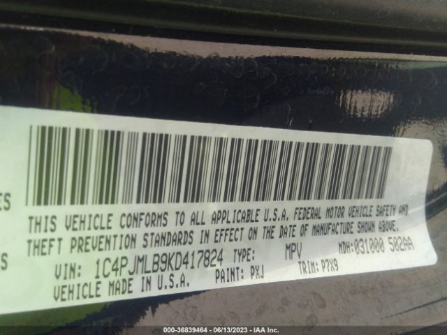 1C4PJMLB9KD417824 Jeep Cherokee Altitude