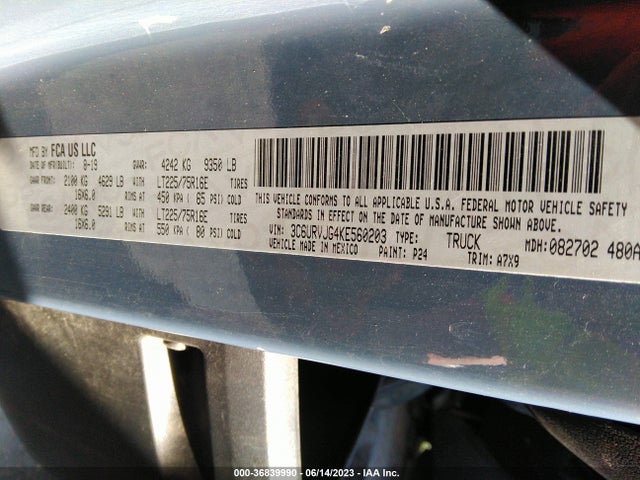 3C6URVJG4KE560203 RAM Promaster Cargo Van