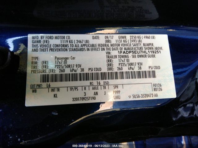 1FADP5EU7HL119251 Ford C-max Energi Se